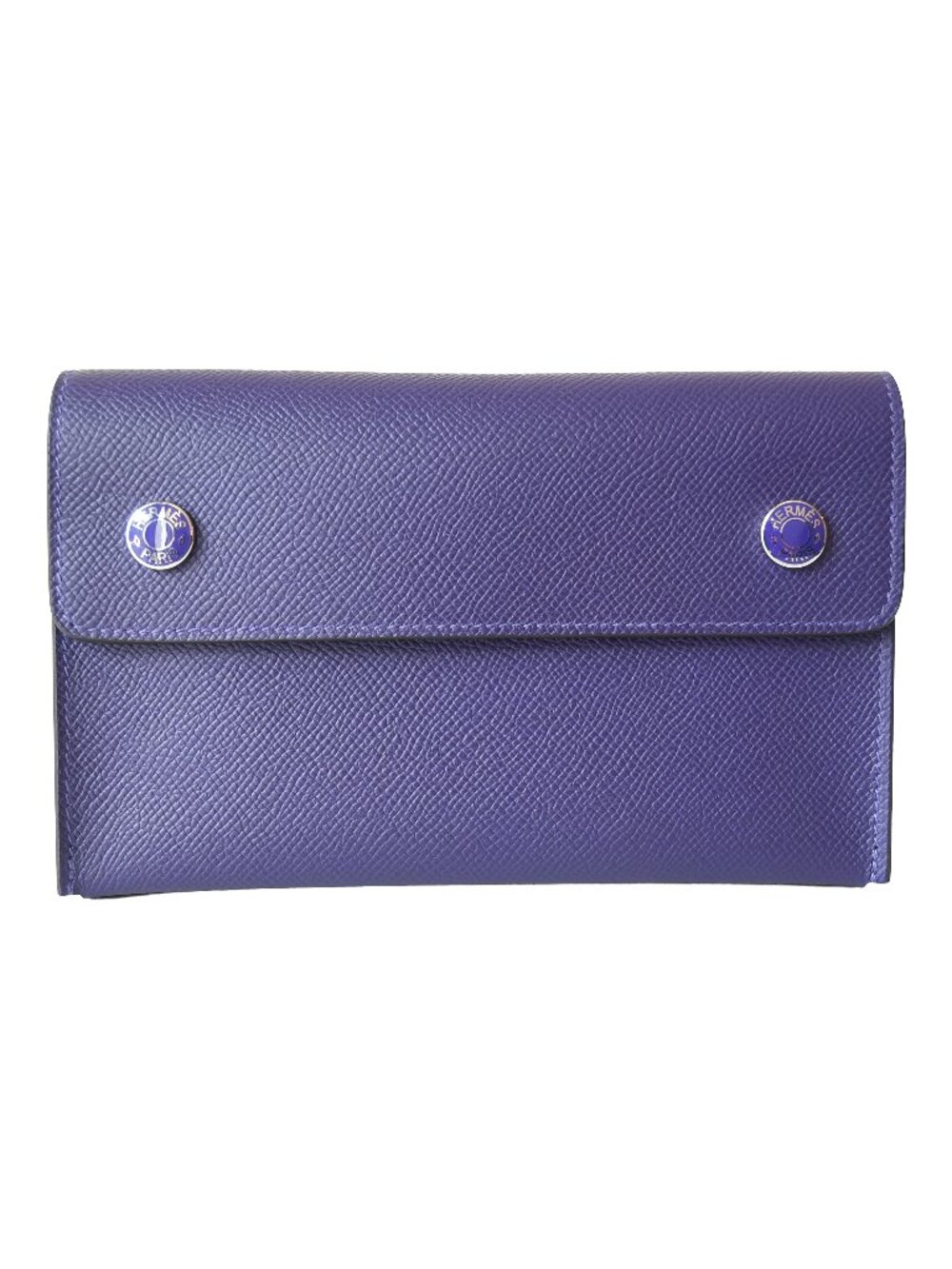 Hermes Epsom Hermesnap Wallet Crossbody Bag Purple